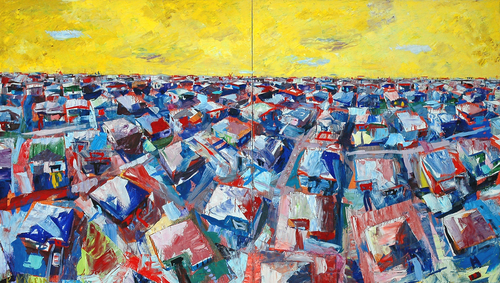 Painting-Abstract-Down the Street, 2003