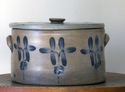 SOLD Signed Stoneware Cake Crock