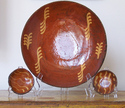 Redware Charger & Miniature Pair