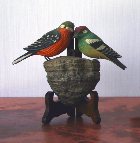Early Carved and Painted Bird Sculpture