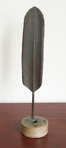 Tin Quill/Stoneware Ink Well