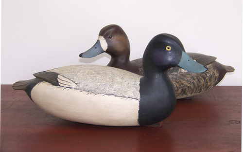 Pair of Bob White Blue Bill Decoys SOLD