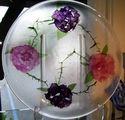 Fused Glass,  Rose Plate