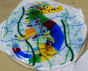 Mardi  Gras Sea Horse  Fused Glass Table Top