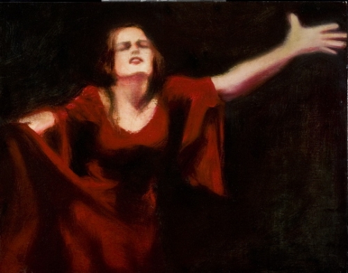 Painting-Figurative-Red Lady 
