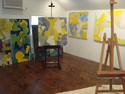 Painting--Acrylic-Abstractstudio view August 2010