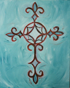 Cross on Blue
