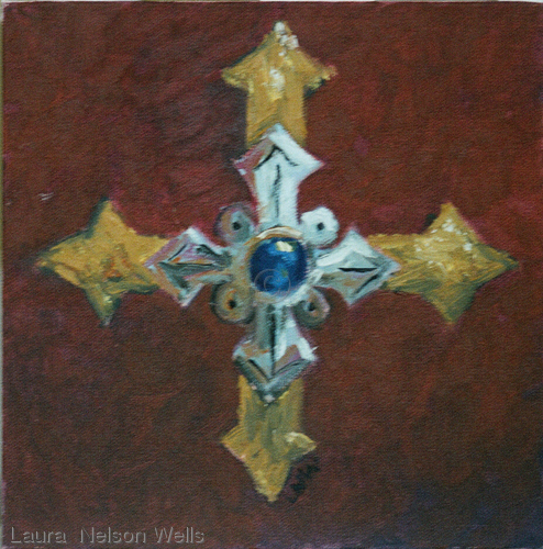 Painting-Oil-Cross on Brown