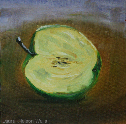 Painting-Oil-Apple Half