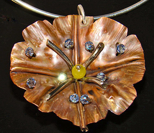 SOLD%23237%20-%20Morning%20Glory%20mixed%20metal%20necklace (large view)