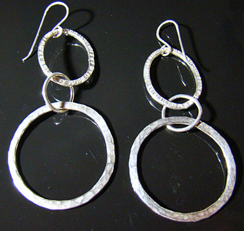 %23194%20-%20Circle%20%26%20Oval%20Argentium%20silver%20earrings (large view)