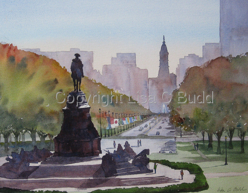 Painting-Watercolor-Autumn on the Parkway