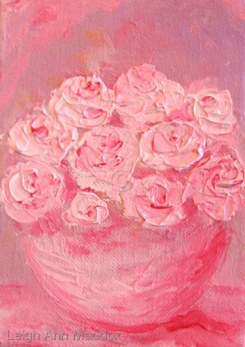 Painting-Floral-Roses in Vase