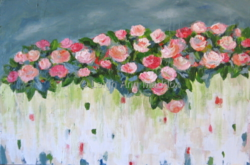 Painting-Floral-Roses on a Fence series
