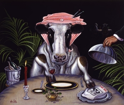 Painting-Dining Cow