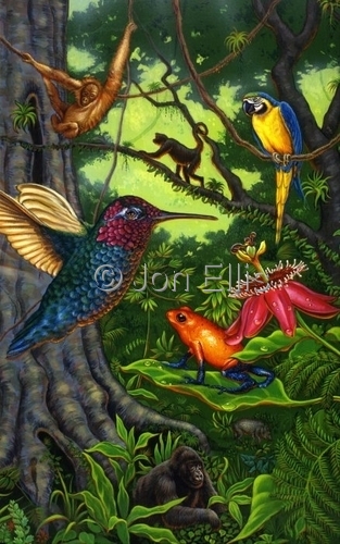 Painting-Hummingbird Jungle