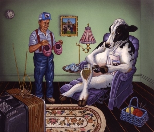 Painting-Lounging Cow