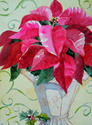 Painting--Watercolor-FloralPoinsettia in Urn