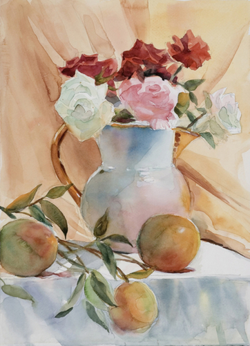 Painting-Still Life-Rose Glow