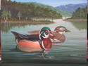 Painting--Oil-WildlifeWood Ducks