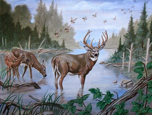 Painting-Wildlife-Chipper's Deer Finished