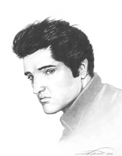Drawing-Portrait-Young Elvis