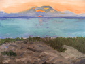 Sunrise over Lava Rocks