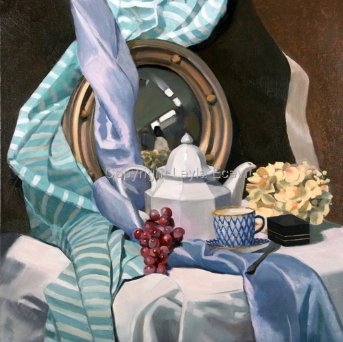 Painting-Oil-Still Life with Vermeer's Mirror