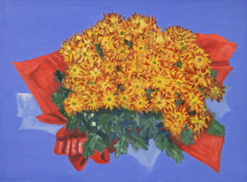 Painting-Oil-Golden Mums