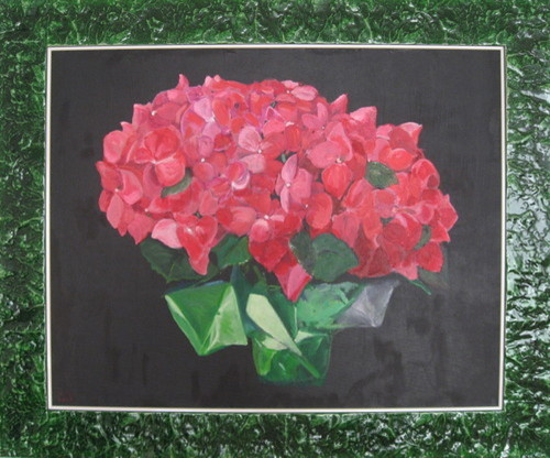 Painting-Oil-Pink Hydrangeas