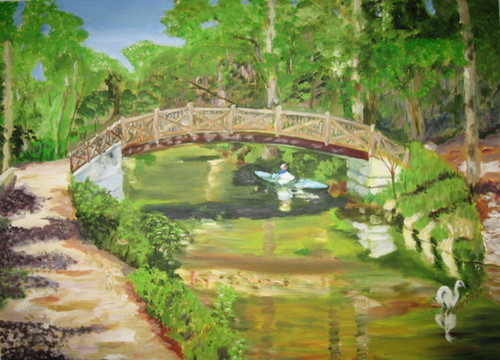 Painting-Oil-C&O Canal View with Bridge