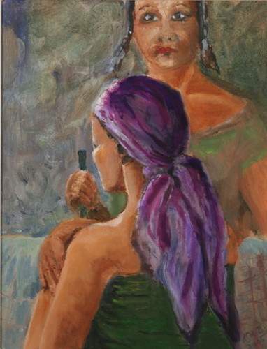 Painting-Oil-Purple Scarf