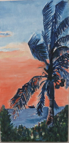 Painting-Oil-Palmtree at Sunrise