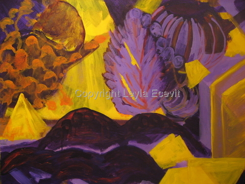 Painting-Acrylic-Yellows and Purples