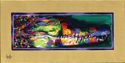 Linzi Lynn, Painter, South Bay, California, bright paintings, crocodile, vibrant colors, in shadow, camouflaged, sharp teeth, sneaky eye, unique, gold, canvas, Giclee reproductions, Gustave, Wildlife, predator - Animals Painting