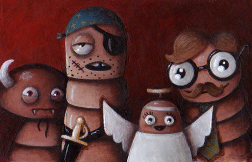 Painting-Acrylic-Maggot Halloween
