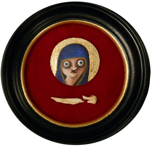Painting-Acrylic-Menatlly Unfit Saint: Miriam