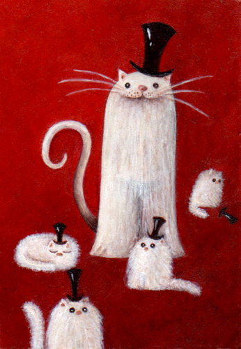 Painting-Acrylic-Cats in Top Hats