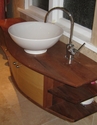 Wall mounted vanity of Ash and Rata