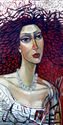 Painting--Acrylic-PortraitWoman in fire