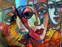 Painting-People are waiting.. the world to change