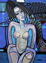 Painting--Acrylic-FigurativeSuch is the woman - Morning