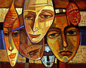 Painting--Acrylic-SymbolismSad Masks