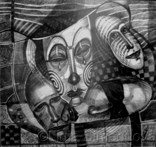 Drawing-Portrait-diferent kind of mask