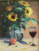 Painting--Oil-FloralSunflowers with Peach