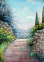 Linda Coulter,Coulter,pastels, pastels art,orginal art,original pastel, original art,cortona,landscape,landscapes,mountains,path, - Landscape Painting