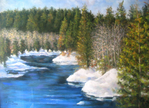 Painting-Landscape-Winter Blanket