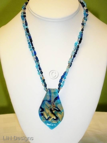 MCMC - Blue Venetian Glass Necklace