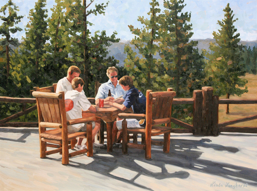 Painting-Landscape-Family Vacation, Old Faithful Inn