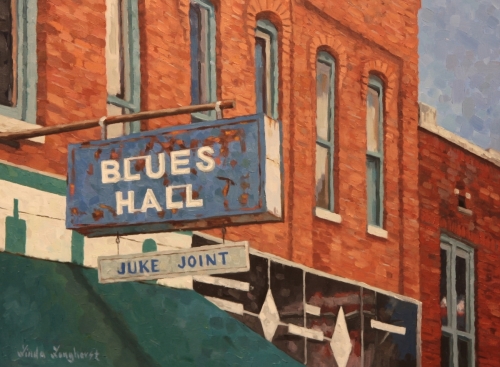 Painting-Cityscape-Blues Hall, Memphis